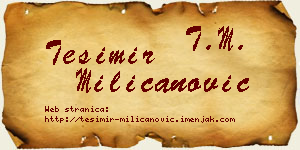 Tešimir Milicanović vizit kartica